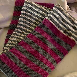 Vera Bradley Striped Pink and Gray Striped Knit Scarf